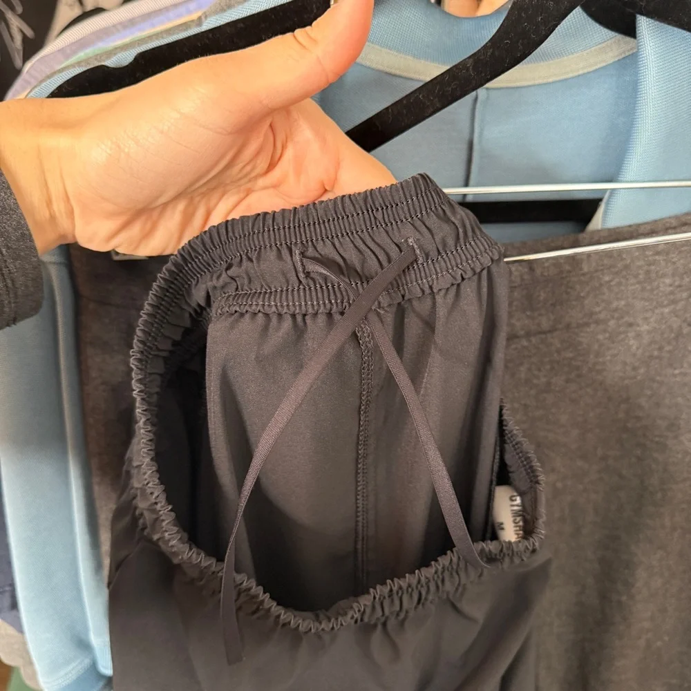 Gymshark Black Lightweight Joggers Recycled Polyester Stretch Athletic Size M